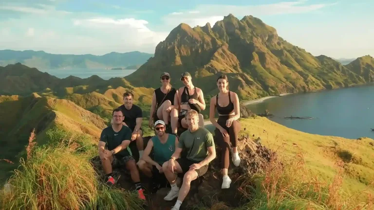Panoramic view of the three bays from the Padar Island viewpoint in Komodo National Park